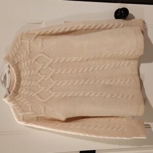 Antonio Melani Lambs Wool Rabbit Hair Cream Long Sleeve Cable Knit XS Sweater